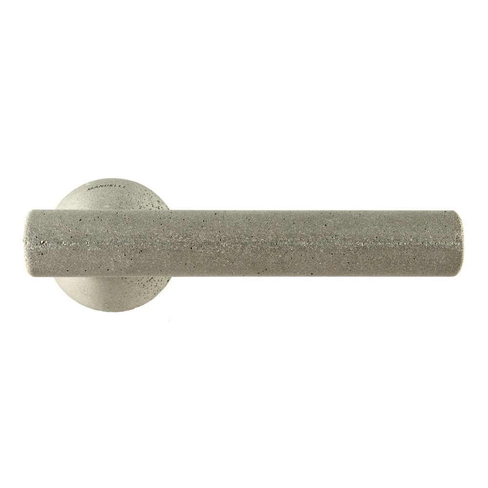 Poignée Juno Ciment Couleur Frêne pour Porte sur Rosette du Designer Alessandro Dubini pour Mandelli