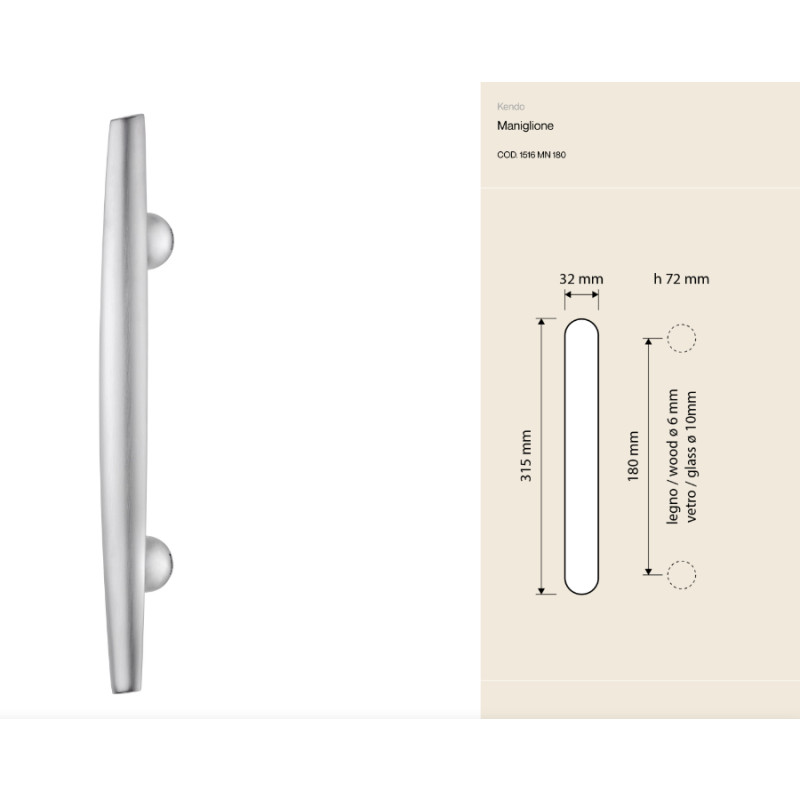 Kendo Linea Calì Poignée de Tirage para Porte Inspiré Sabre Samouraï