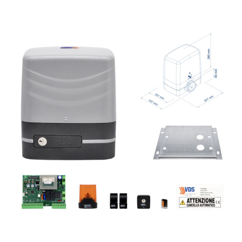 KIT CARRERA VDS Motoréducteur pour Portails Coulissants