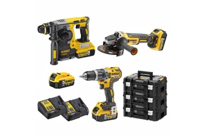 Kit DeWalt DCK353P4T-IT Perceuse DCD796 Marteau DCH273 Meuleuse DCG405