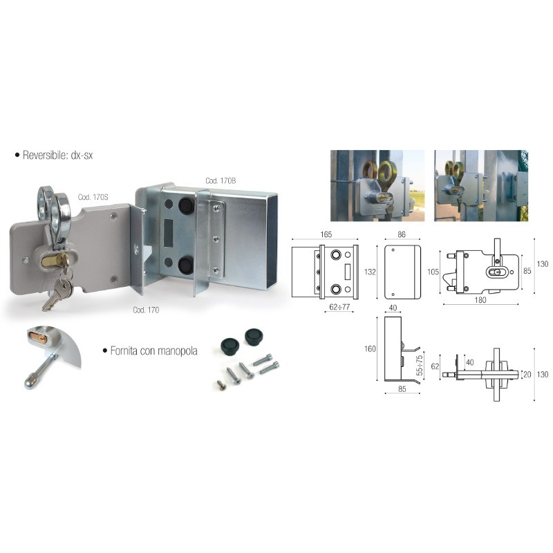Kit Serrure Extérieur avec Battant à Souder pour Portails
