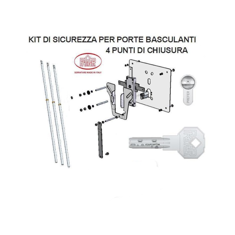 Serrure de porte de garage basculante - 1 point - Accessoires