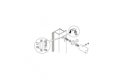 Kit de Fixation des poignées 01 PBA Chambre Passants Portes Aluminium Fer Bois