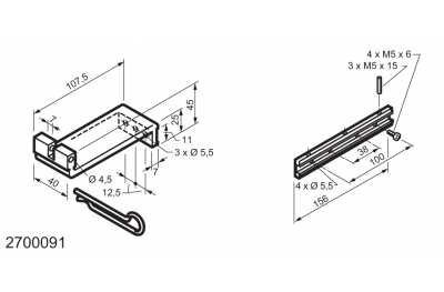 Kit universel pour des applications sur des fenêtres à soufflet WAY Mingardi Micro XL