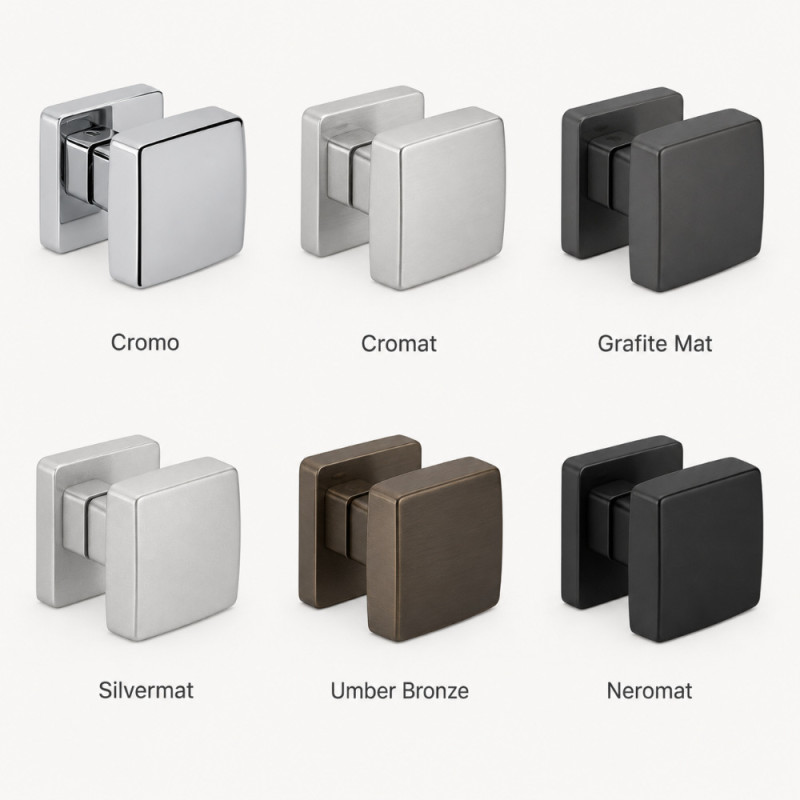 Kubo Colombo Design Bouton de Porte Tournant 55x55 mm