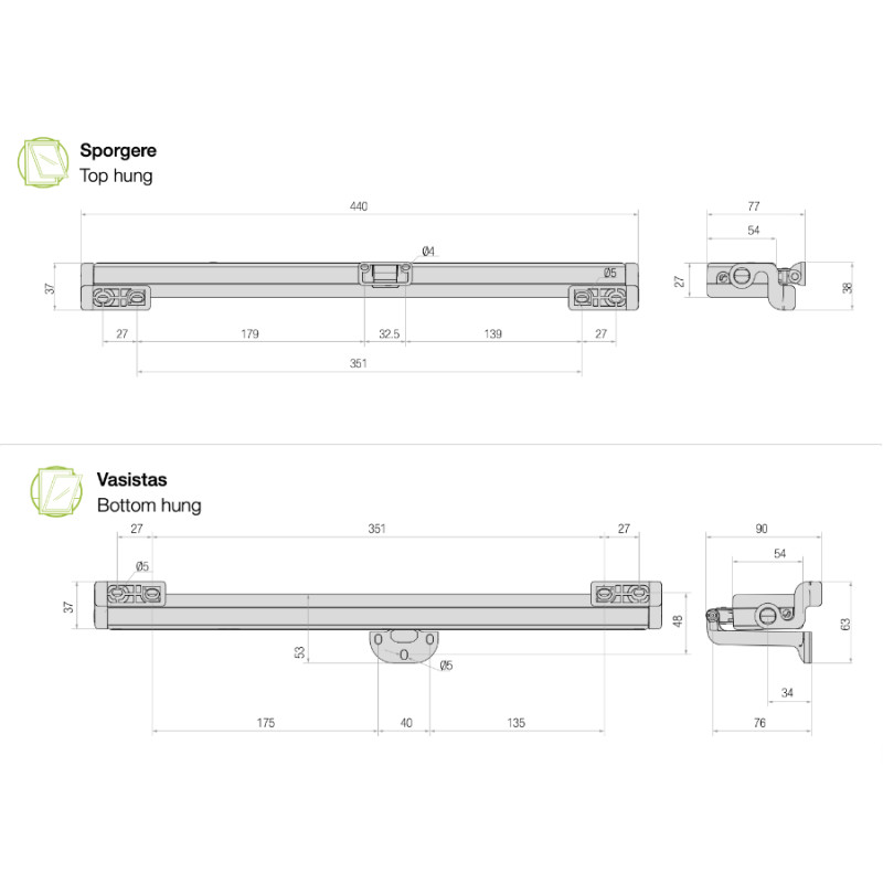 Liwin L35 Slim Comunello Actionneur à Chaîne pour Fenêtre