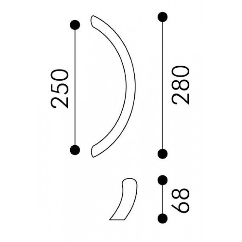 Poignée de Tirage pour Porte Arieni Lusso 771 280 mm Longueur