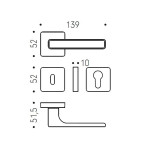 MOOD DUE Q COLOMBO Poignée Colorée avec Rosace Carrée