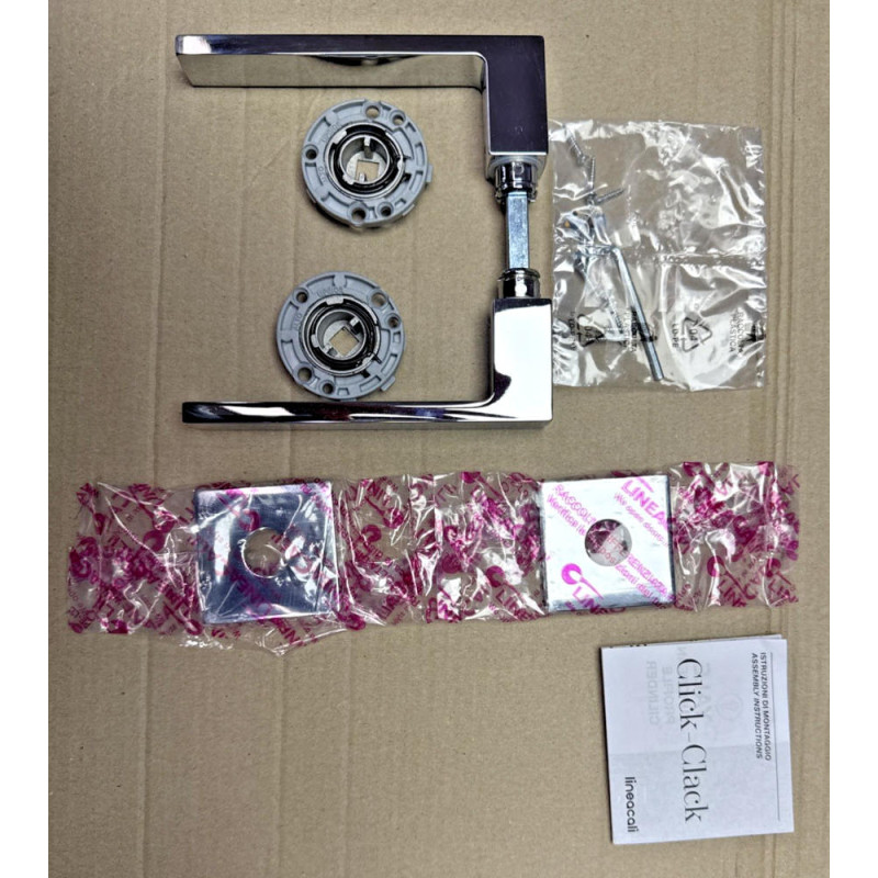 Poignée Corner Zincral Linea Calì Finition Chrome Poli sur Rosace