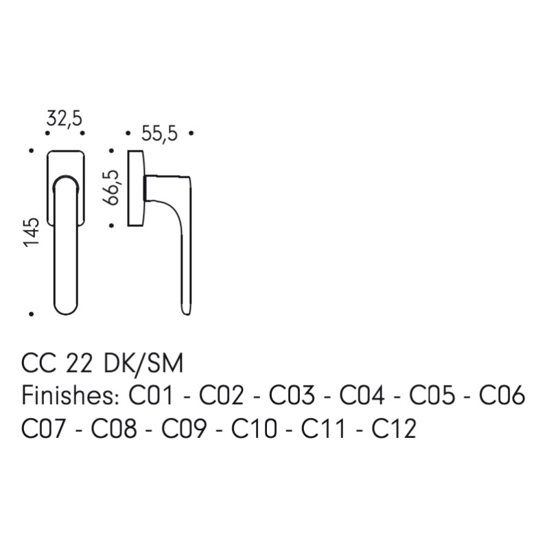 Poignée Oscillo-battante Fenêtre ONE Q MOOD Colombo Design DK