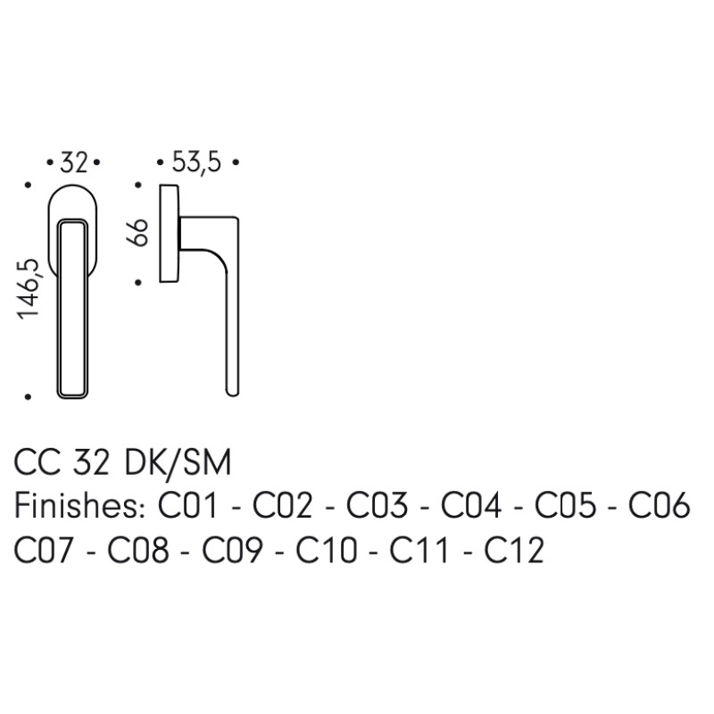 Poignée Oscillo-battante de Fenêtre DUE MOOD Colombo Design DK