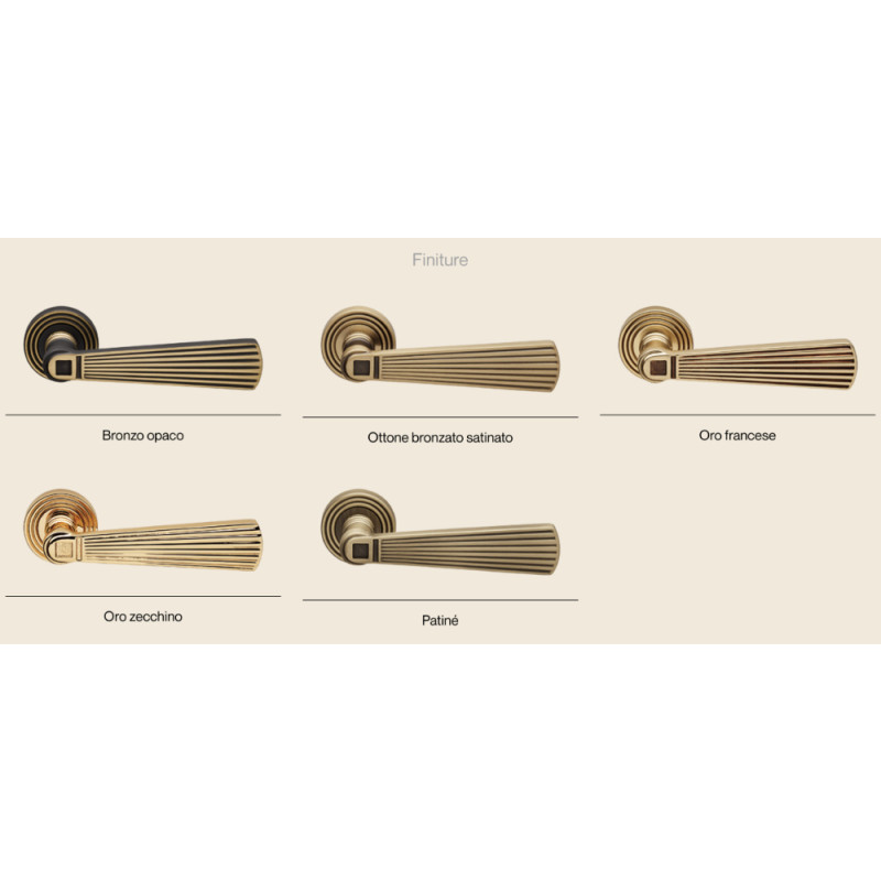 Poignée Opera Linea Calì - Style vintage néoclassique - Laiton avec rosace