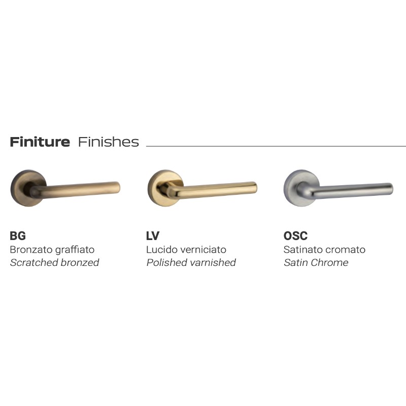 Poignée de Porte Intérieure en Laiton Reguitti Collo Basso