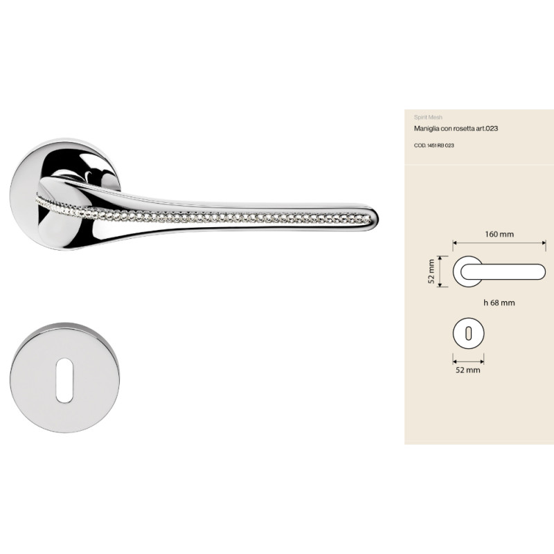 Poignée Spirit Mesh Linea Calì avec Bande de Cristal Swarovski