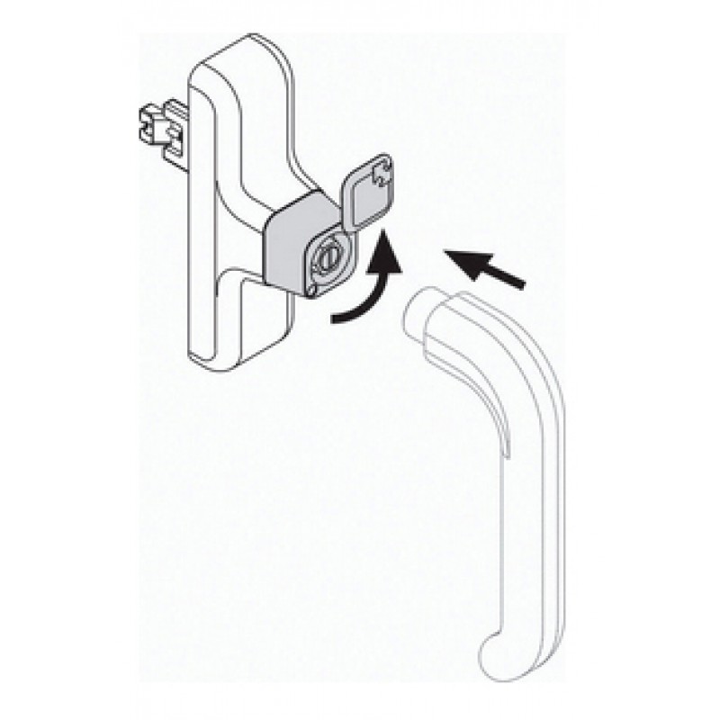 Poignée de fenêtre Cremonese Giesse Euro Loin Anta avec manche démontable