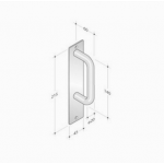 poignée fixe sur plaque en acier inoxydable PBA rectangulaire 2211 AISI 316L