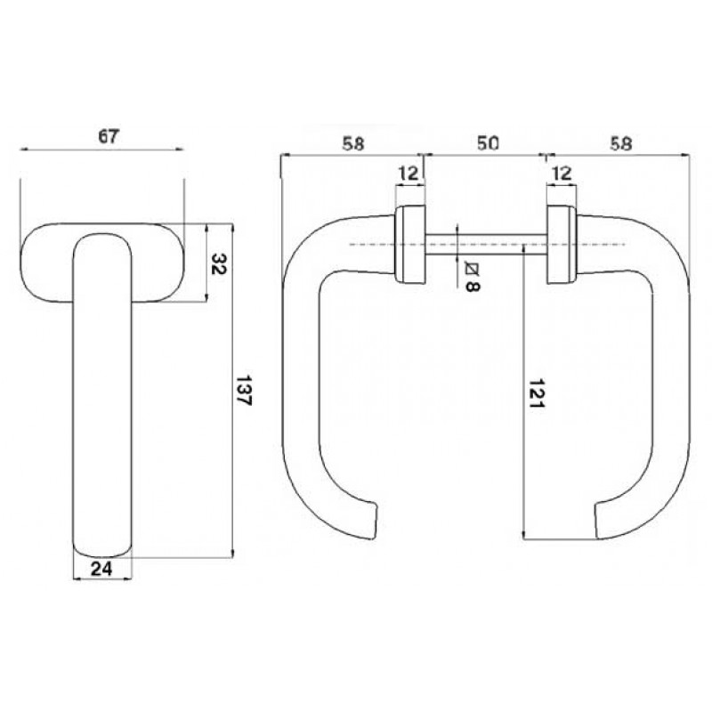 Poignées en résine avec Spring Couleur Noir IBFM