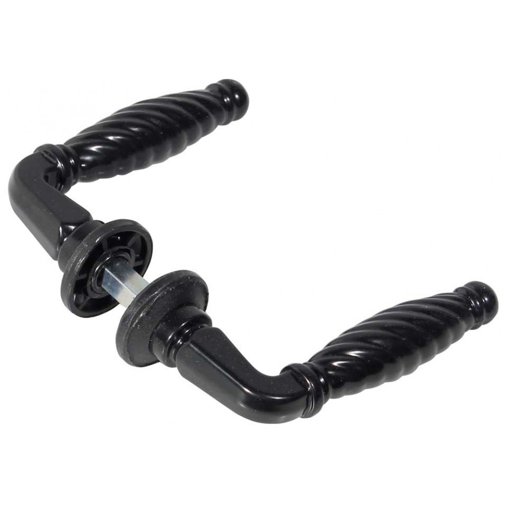 Poignées rustiques de type aluminium peint en noir avec Rosetta IBFM