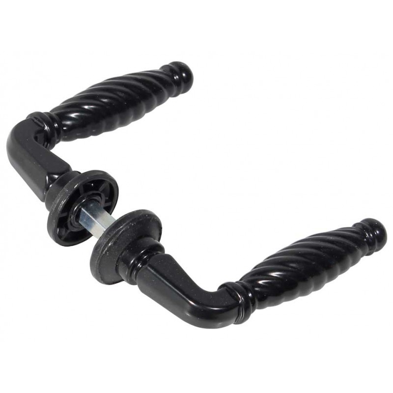 Poignées rustiques de type aluminium peint en noir avec Rosetta IBFM