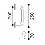 Poignée de Tirage Arieni Aba 770 Rosaces à Visser Ø50 250 mm