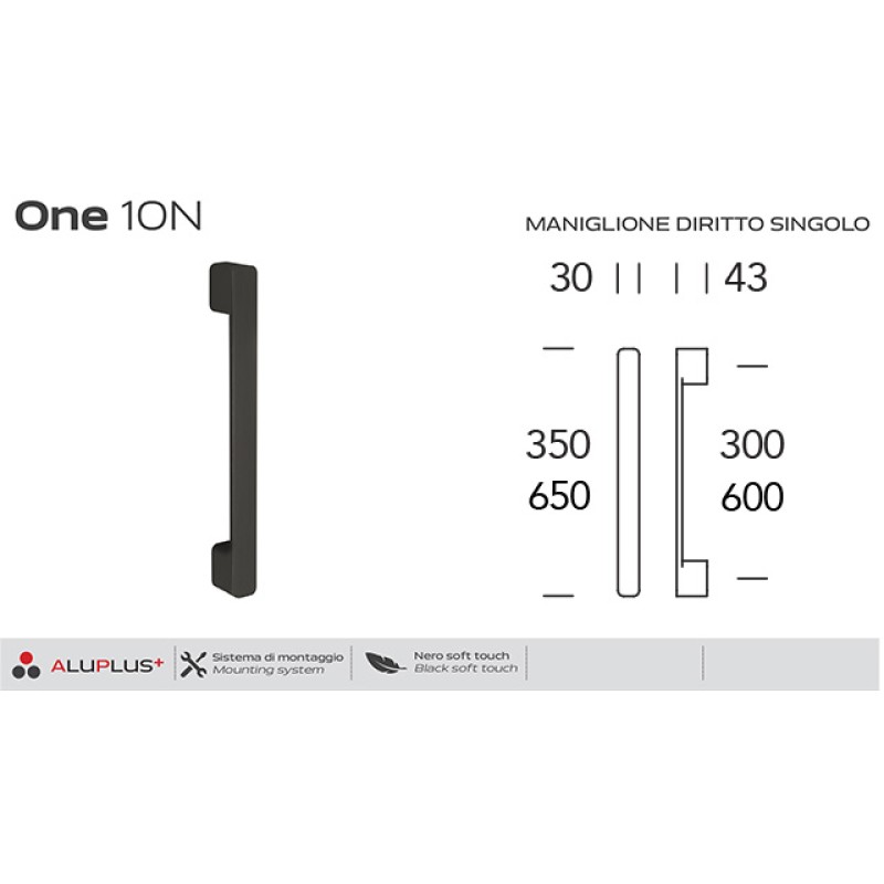 Poignée de Tirage Droite Reguitti One 10N Interaxis 300 ou 600