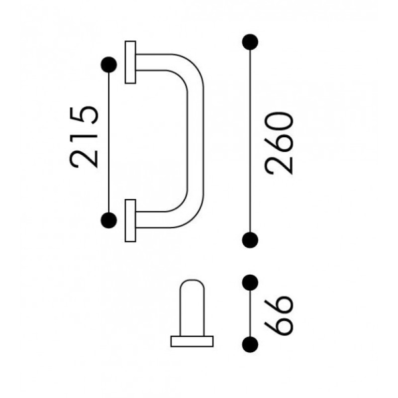 Poignée de Tirage en Laiton Arieni Stile 940/E Ø45 Longueur 260 mm