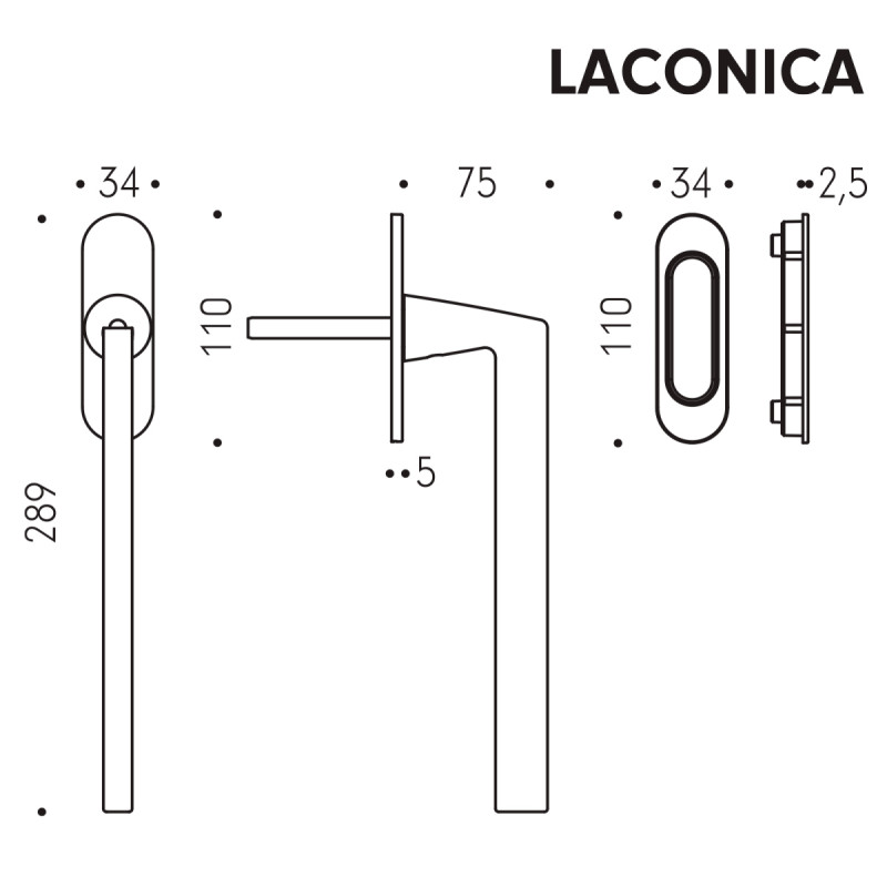Poignée de Tirage pour Levant Coulissant Colombo Design AM313/0