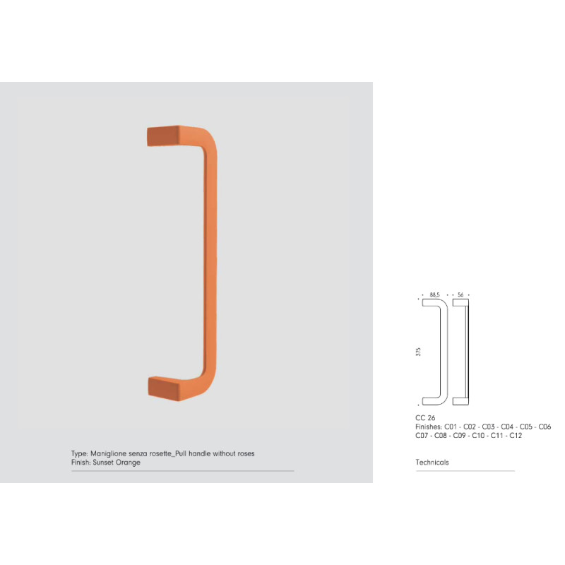 Poignée de Tirage MOOD COLOMBO DESIGN ONE DUE pour Porte d'Entrée