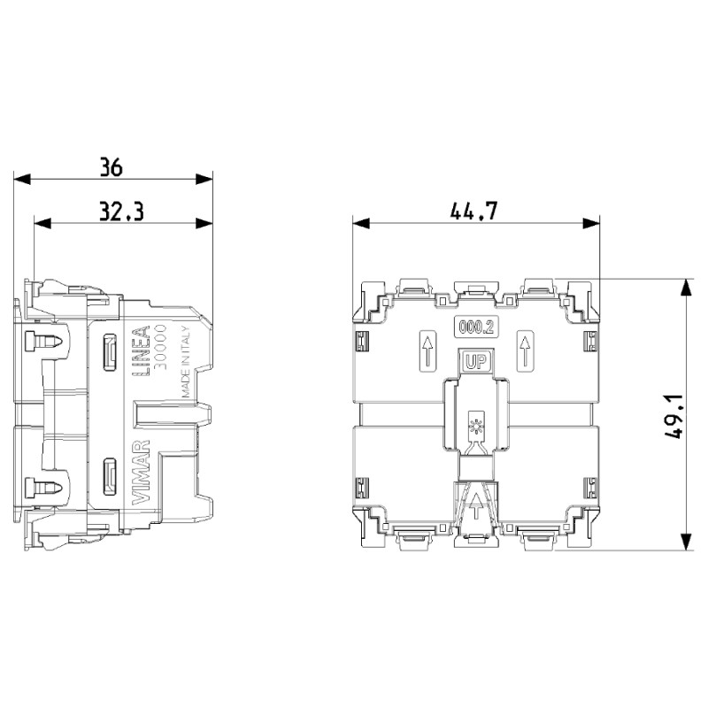 Mécanisme Commutation 2 Modules VIMAR LINEA 30000.2