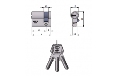 Demi-cylindre de forme Omec 6 broches L 60mm 30/30