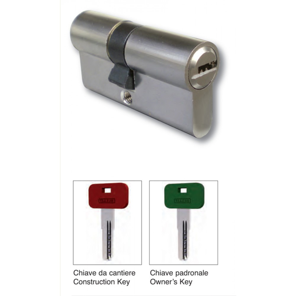 Demi-cylindre avec une clé de 40mm Chantier naval et Manor laiton chromé satiné IBFM