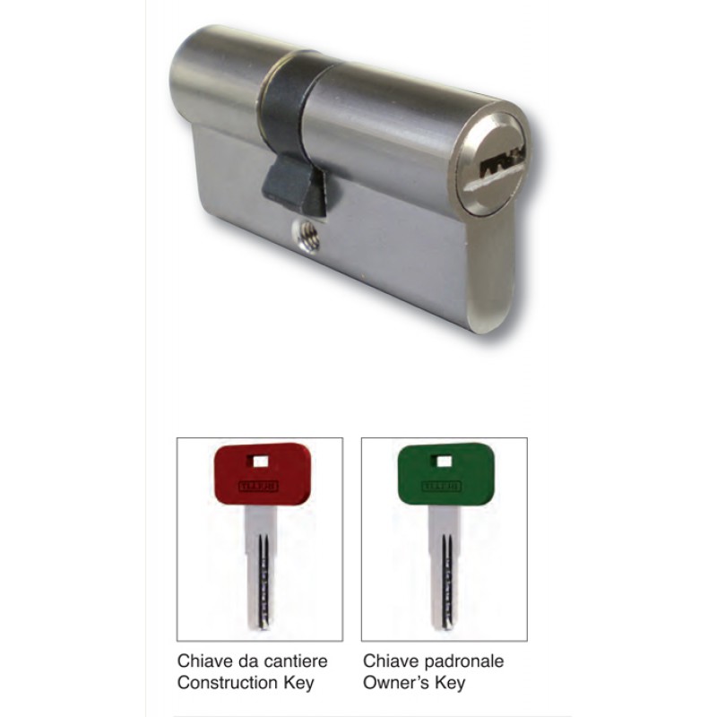 Demi-cylindre avec une clé de 40mm Chantier naval et Manor laiton chromé satiné IBFM