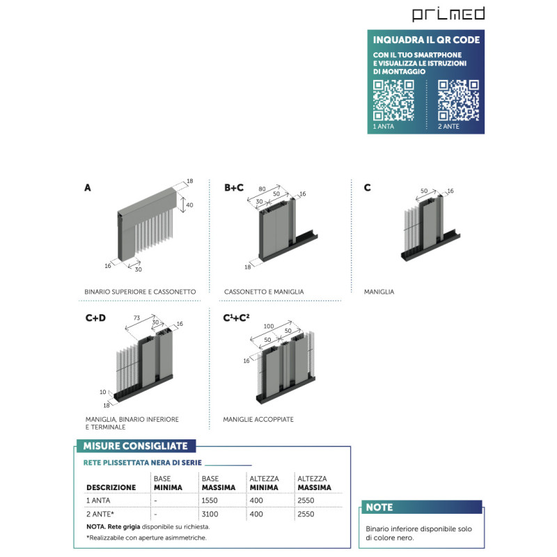 Minismart Primed Moustiquaire Plissée Fine Compacte 18mm