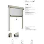 Officine Rami Mistral 40 Moustiquaire Verticale avec Brosse Coupe-vent