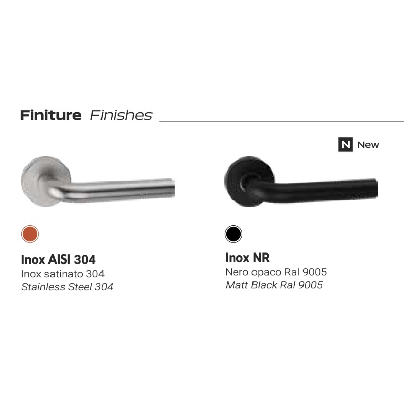 Oslo Reguitti Inox Poignée de Porte avec Rosace Ronde