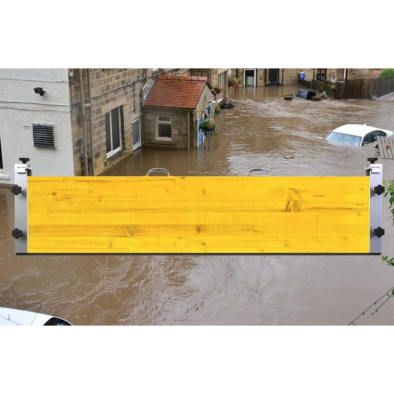 Kit Barrière Anti-Inondation Économique en Bois et Aluminium Complet