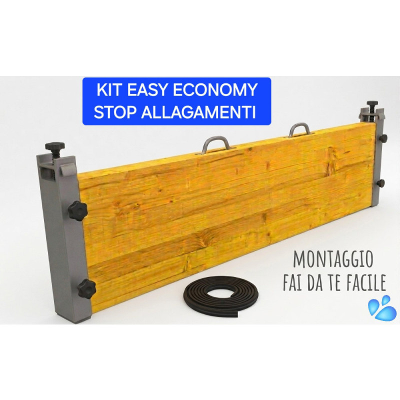 Kit Barrière Anti-Inondation Économique en Bois et Aluminium Complet