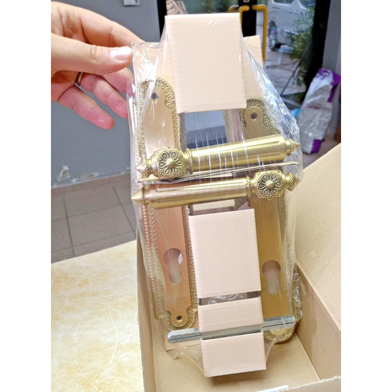 Patrizio Classique PFS Pasini pour Poignée de porte en laiton sur la plaque