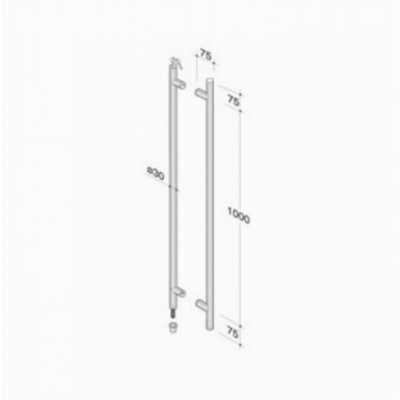 PBA 200C-YE Poignée en acier inox AISI 316L avec serrure Incorporated