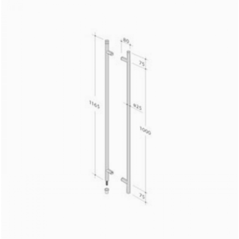 PBA poignée 200C-V en acier inox AISI 316L avec serrure Incorporated