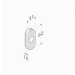 PBA 2001.IT.Y Bocchette Couple rectangulaire en acier inoxydable