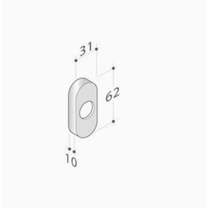 PBA 2001.IT.Y Bocchette Couple rectangulaire en acier inoxydable