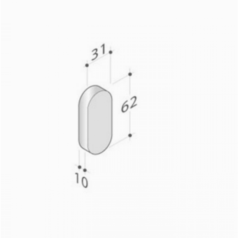 PBA 2001.IT.Y Bocchette Couple rectangulaire en acier inoxydable