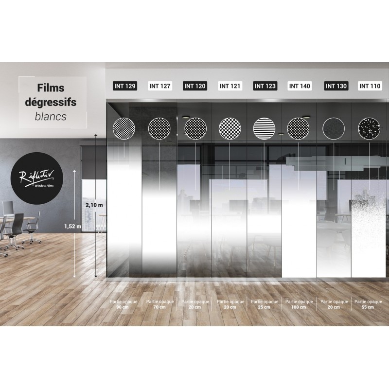 Film de verre Reflectiv INT 120 avec bande blanche centrale