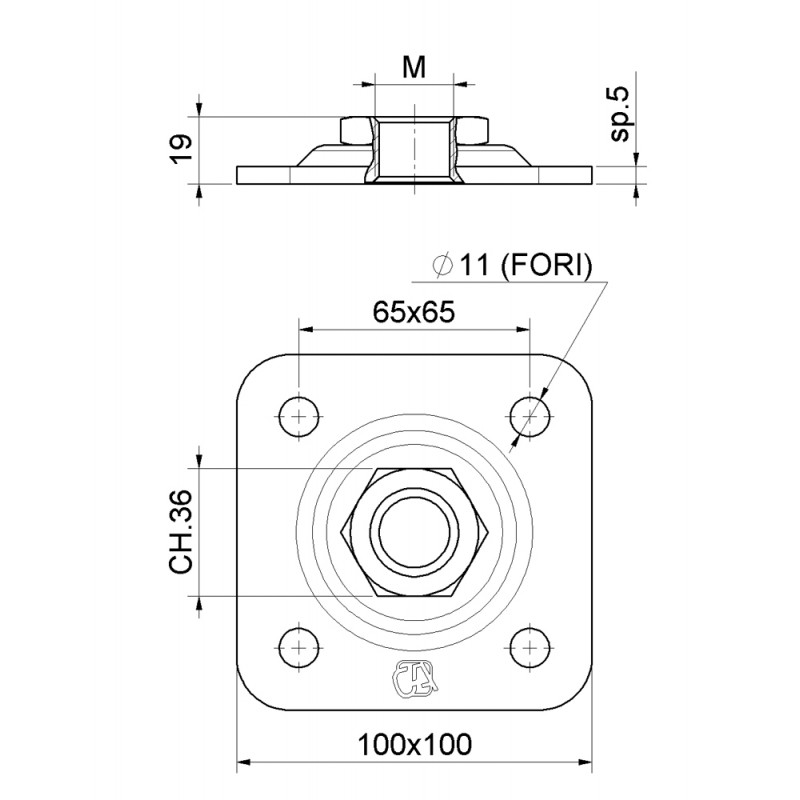 Petite assiette réglable pour Cardini porte battante Combiarialdo