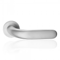 Point de porte chrome satiné Poignée sur Rosette en Forme Linea Cali Design sophistiqué