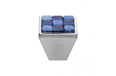 Mobile Linea Cali bouton Cristal BRERA CHESS PB 30 CS insérer Verre Bleu Blanc