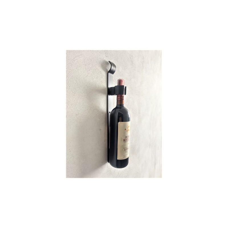 Porte-bouteille Mural en Acier Noir pour Bouteille de Vin Classique Giove