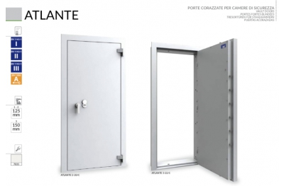 Porte blindée pour les chambres de sécurité Caveaux et Atlante Bordogna