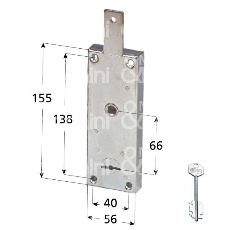 Potent 1640 Serrure pour Porte Basculante à Double Panneton